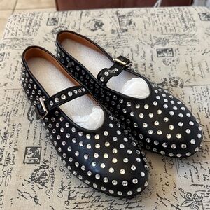 Stylish Black Studded Ballet Flats
